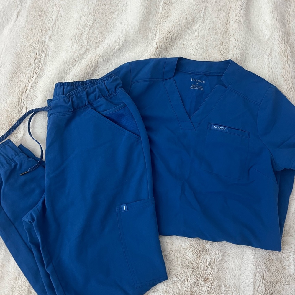 Jaanuu Royal Blue Scrub Set